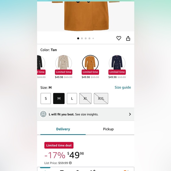 SaphiRose Women's Water-Resistant Trench Coat Long Peacoat with Removable Hood - Picture 2 of 12